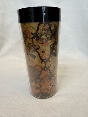 Vintage 70s Thermo-Serv MCM Gothic Tumbler Gold and Black